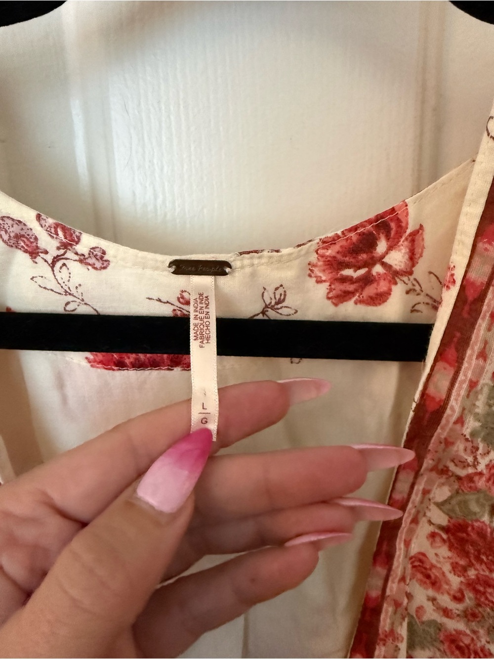 Free People Cream Maxi Dress with Red Floral Print - Picture 3 of 6